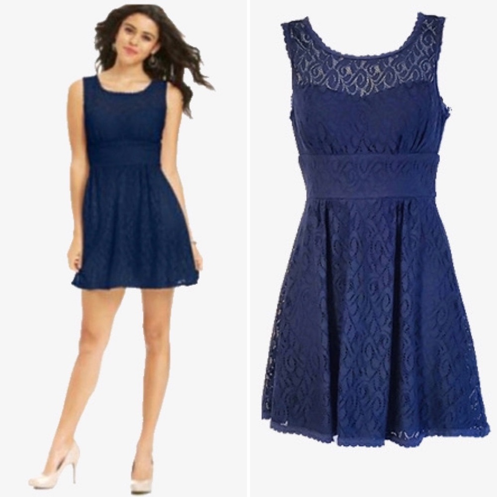 B Darlin ‘Replen’ Crochet Skater Dress